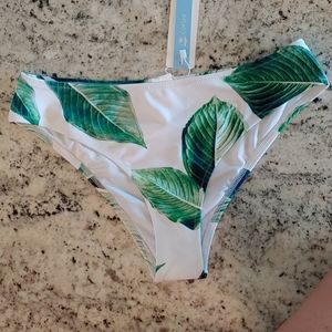 Leaf print swim bottoms